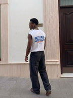 Not Luck Just God White Raw Edge Tank Top | House of Peace®