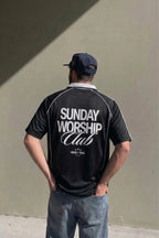 Sunday Worship Club Black Stripe Soccer Jersey | House of Peace®