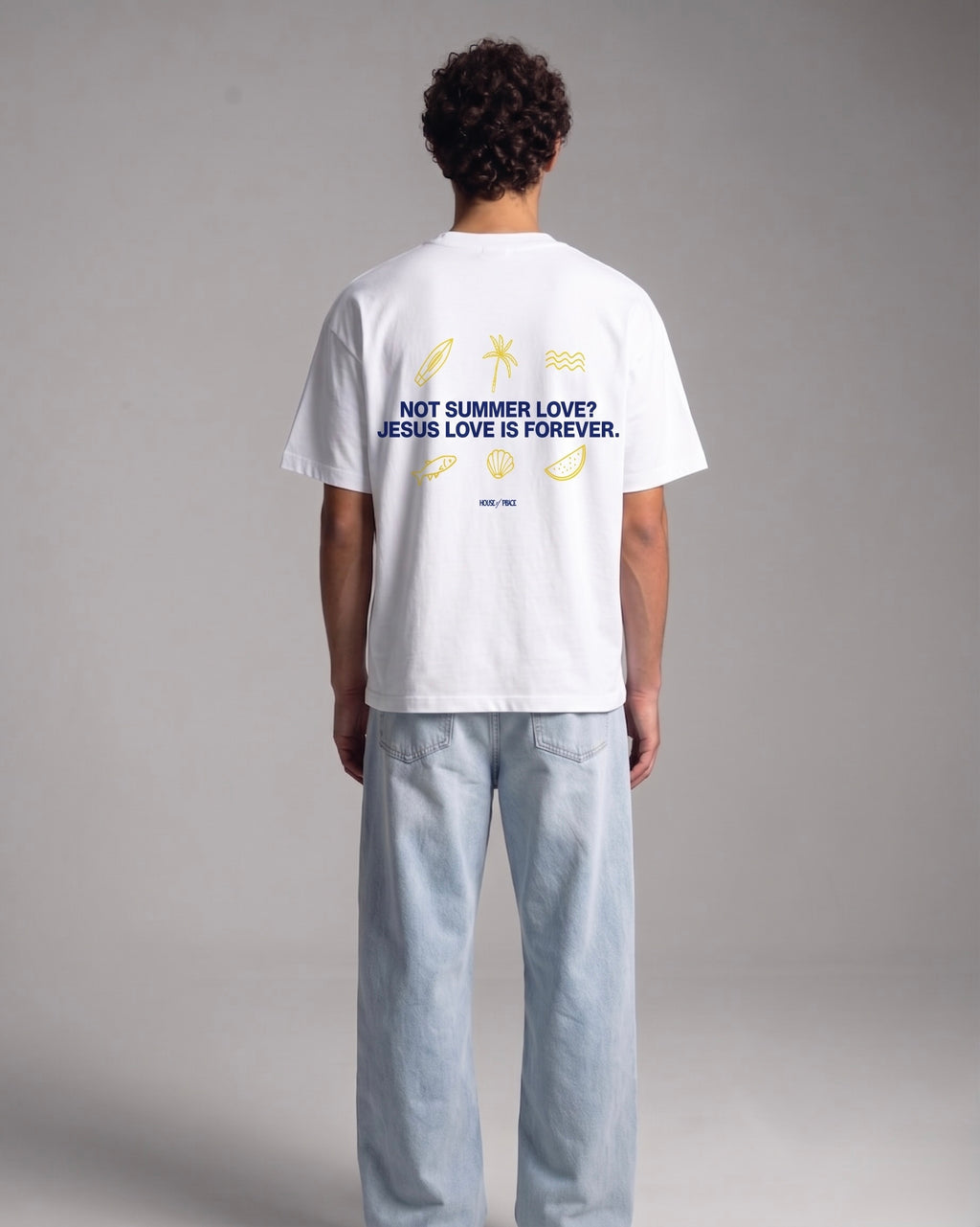 Summer Love White Boxy Drop Shoulder Tee | House of Peace®