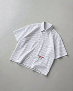Not Luck Just God White Oversized Striped Boxy Shirt | House Of Peace®