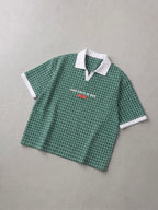 I Have God Green Boxy Plaid Polo Shirt | House of Peace®