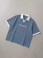 I Have God Blue Boxy Plaid Polo Shirt | House of Peace®