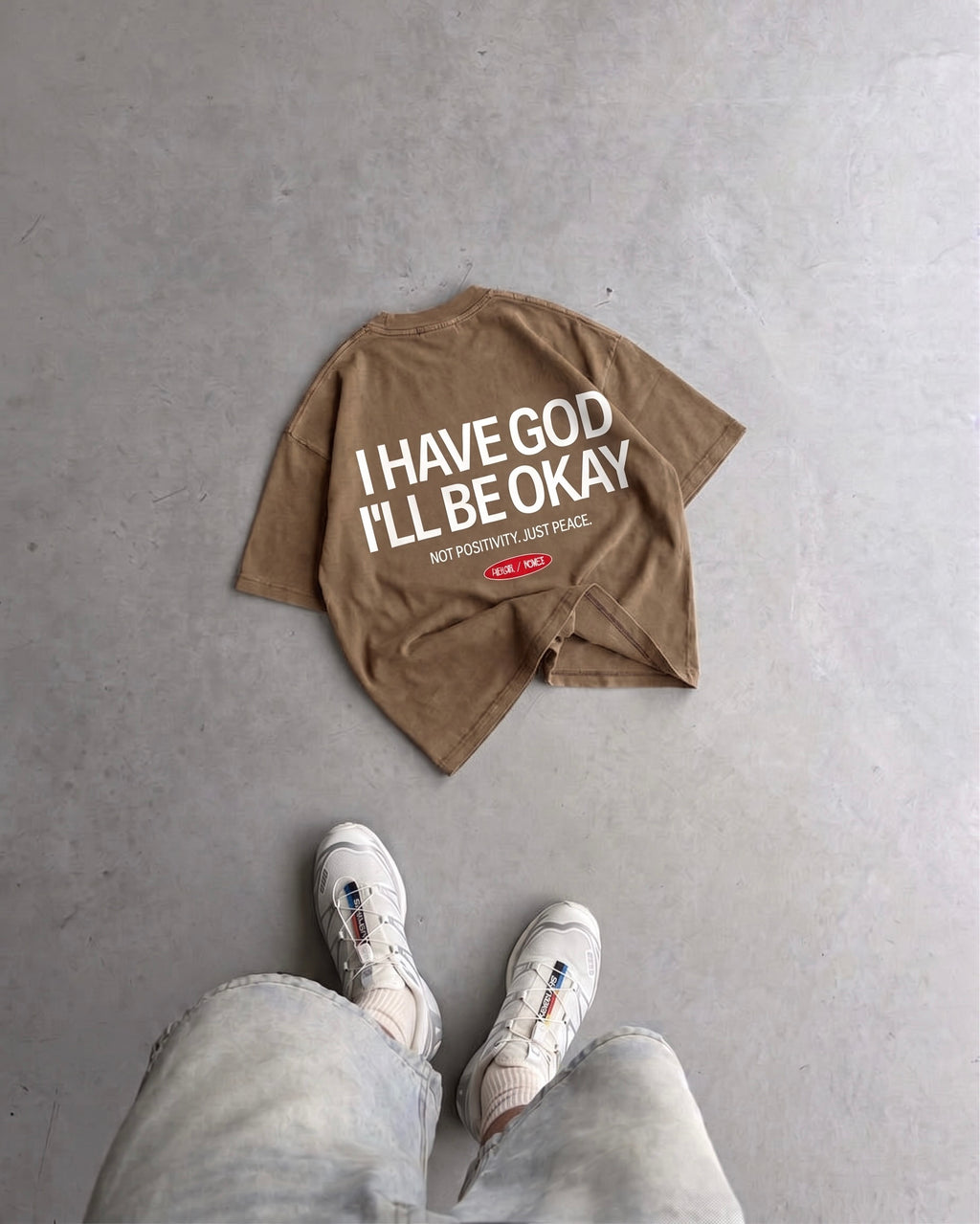I Have God Vintage Brown Washed Boxy T-Shirt | House of Peace®