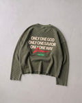 Only Jesus Vintage Waffle Raw Edge Green Longsleeve | House of Peace®