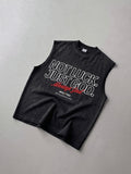 Not Luck Just God Raw Edge Black Washed Tank Top | House of Peace®