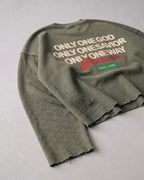Only Jesus Vintage Waffle Raw Edge Green Longsleeve | House of Peace®