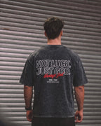 Not Luck Just God Black Mineral Wash Boxy Tee | House of Peace®