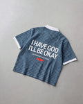 I Have God Blue Boxy Plaid Polo Shirt | House of Peace®