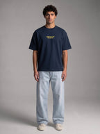 Living My Life Navy Blue Boxy Drop Shoulder Tee | House of Peace®