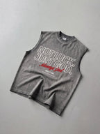 Not Luck Just God Raw Edge Gray Washed Tank Top | House of Peace®
