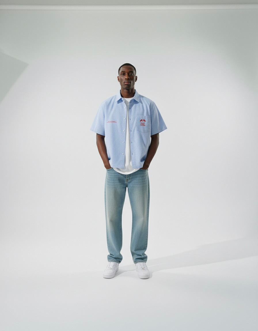 Know Jesus, Know Peace Oversized Blue Stripe Boxy Shirt | Peace®