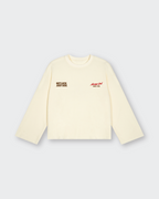 Not Luck Just God Waffle Longsleeve Loose Fit Tee Beige | House of Peace®