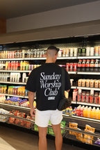 Sunday Worship Club Boxy Tee Black | House Of Peace®
