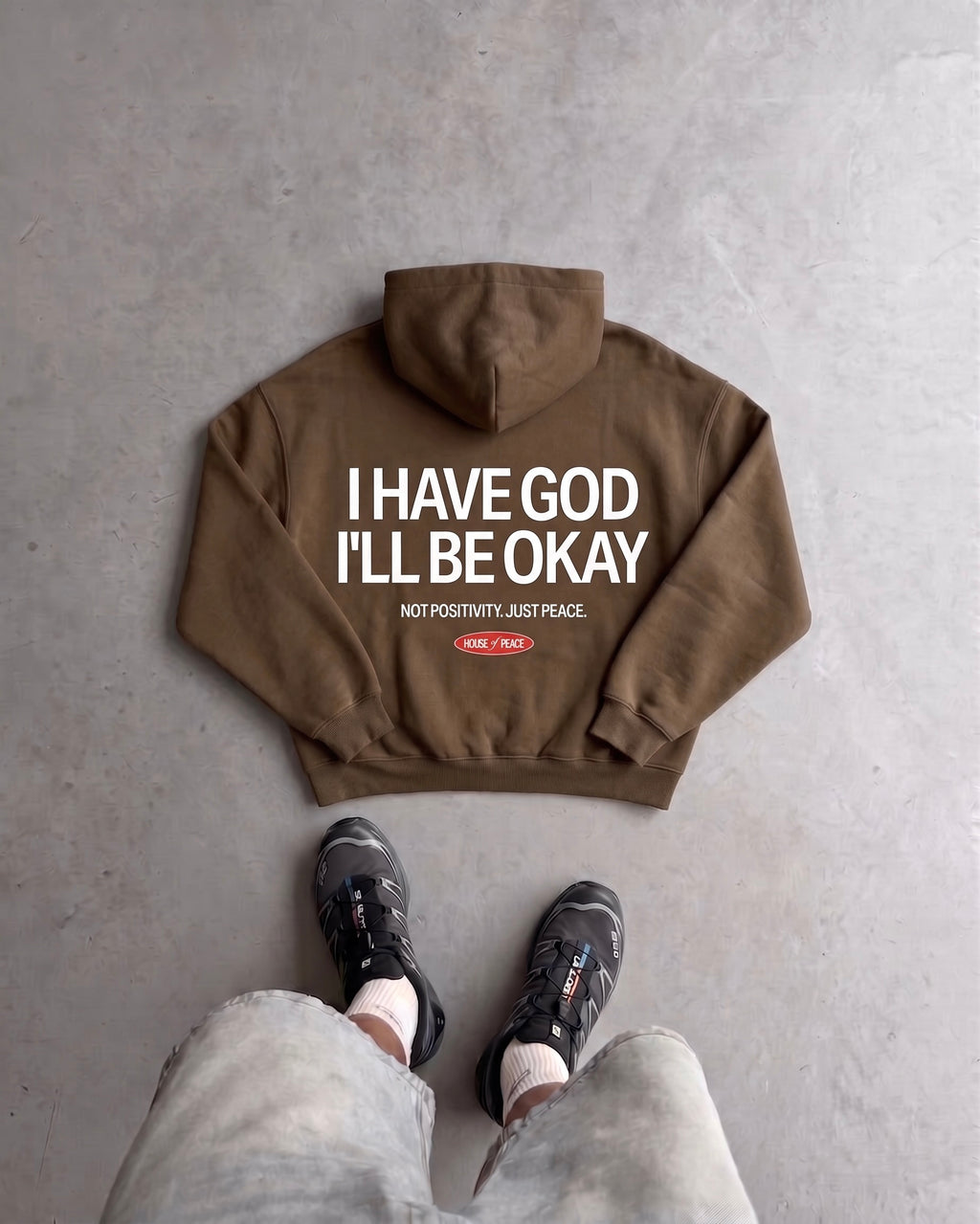 I Have God Brown Oversized Heavyweight Hoodie | House of Peace®