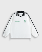 Know Jesus, Know Peace Signature White Striped Collar Sweatshirt | House Of Peace®