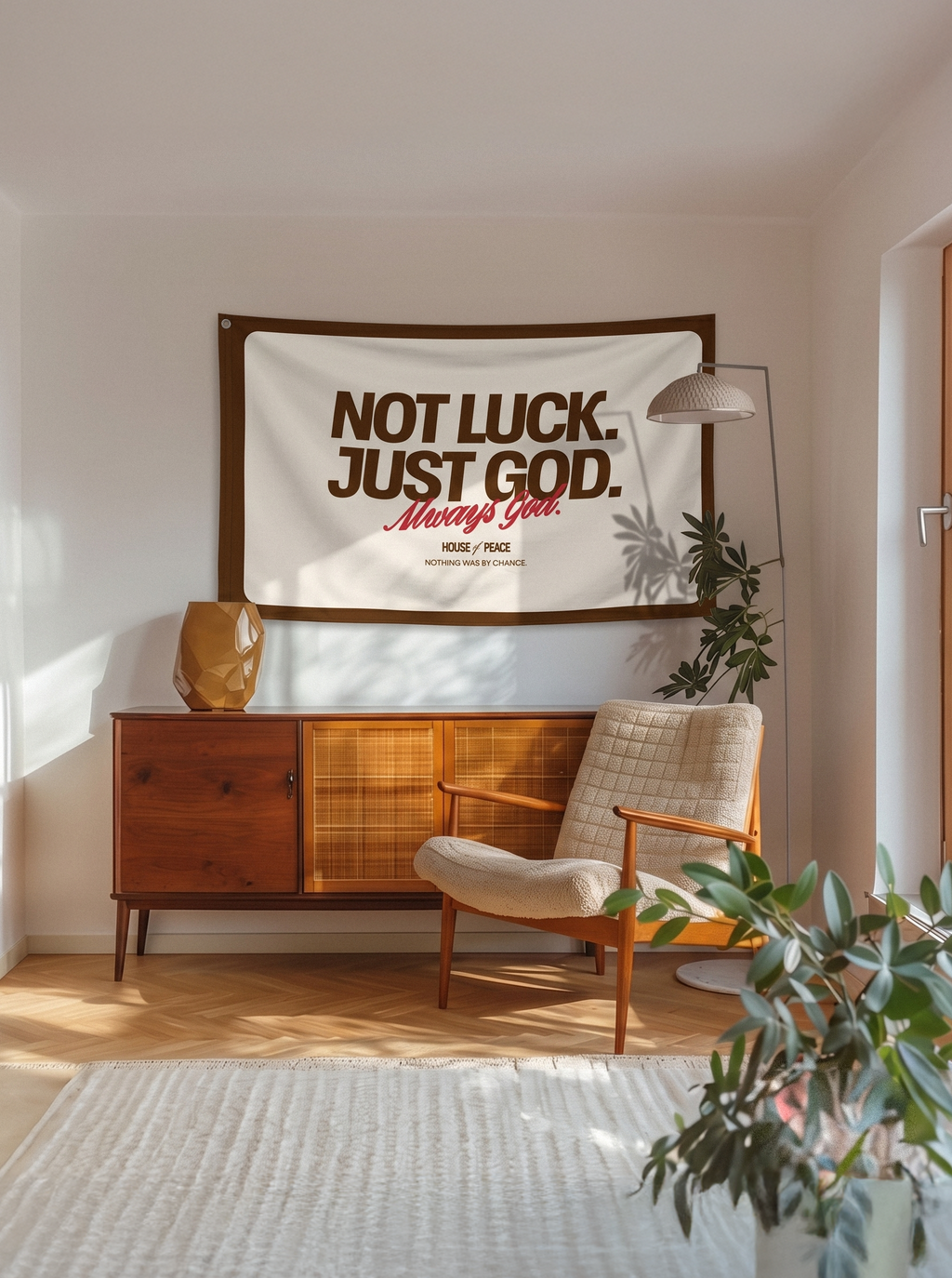 Not Luck Just God Banner Wall Decor Hanging | House of Peace®