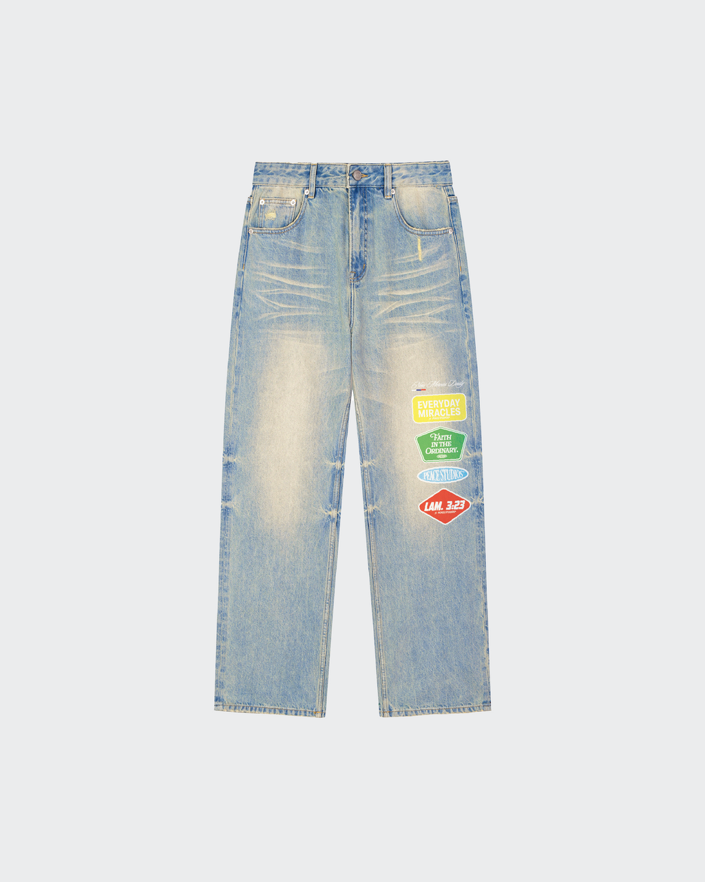 Everyday Miracles Sun Fade Raw Hem Jeans | House Of Peace®