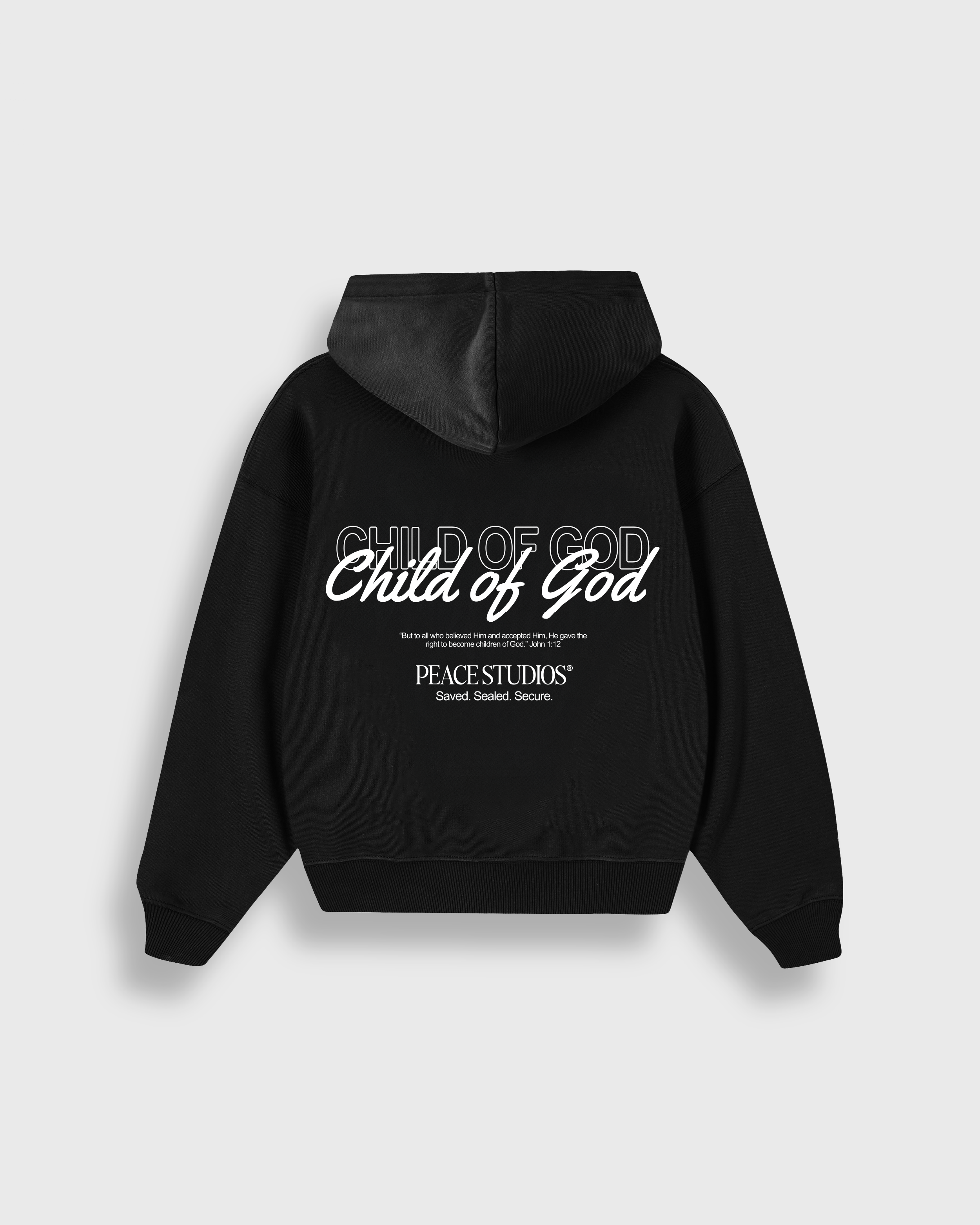 Child of God Black Oversized Heavyweight Hoodie | House Of Peace®
