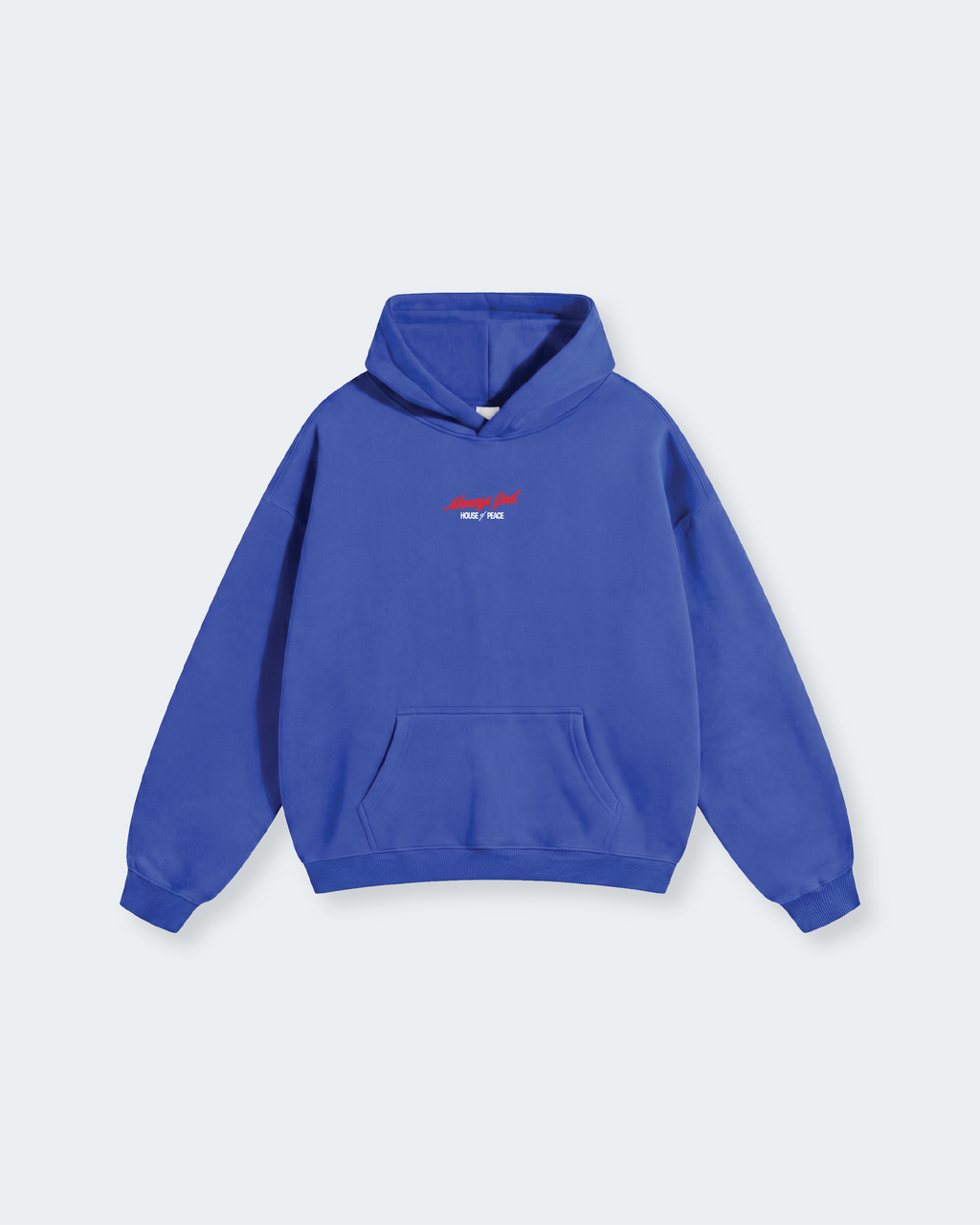 Not Luck Just God Blue Oversized Heavyweight Hoodie | House of Peace®