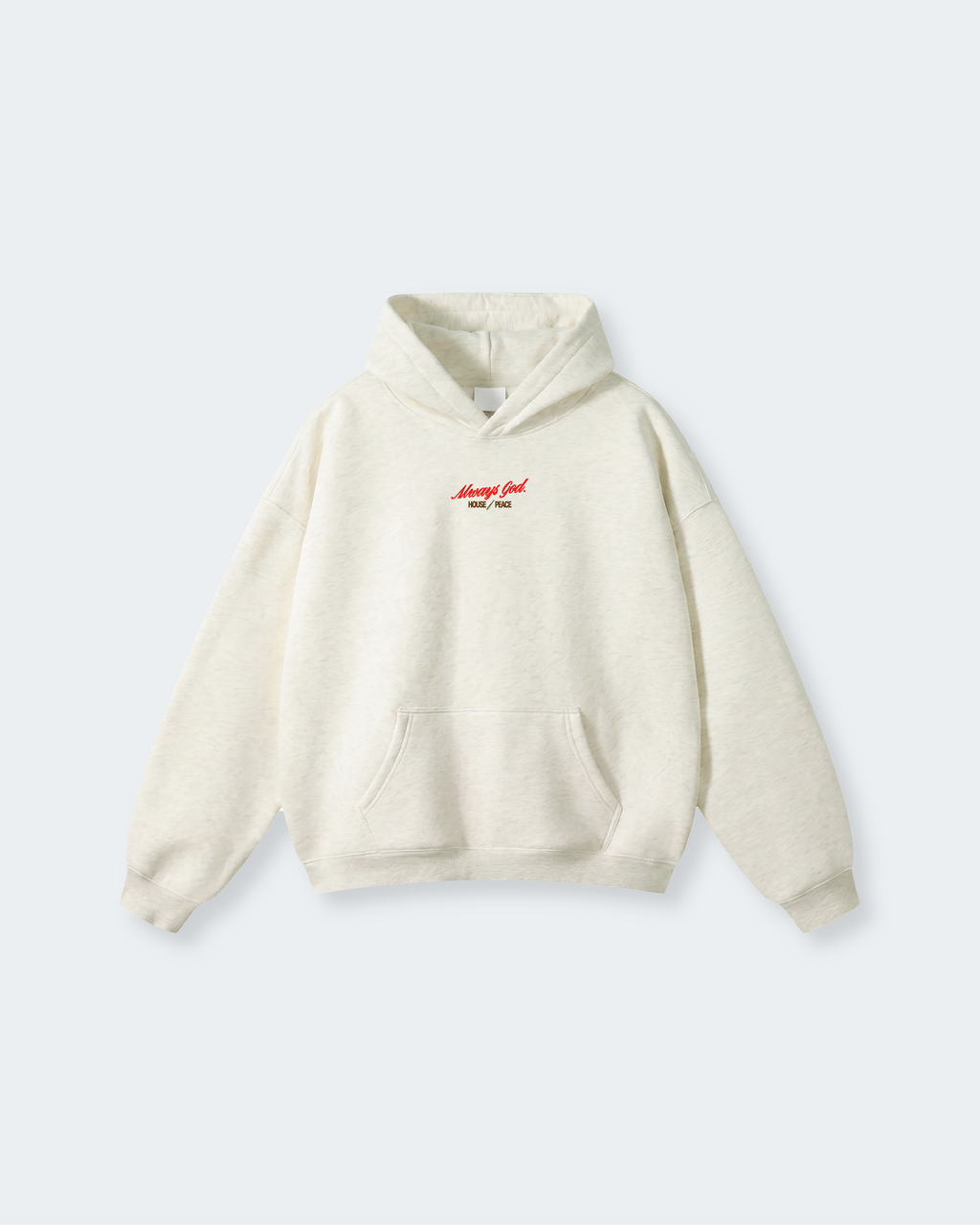 Not Luck Just God Oat Gray Oversized Heavyweight Hoodie | House of Peace®