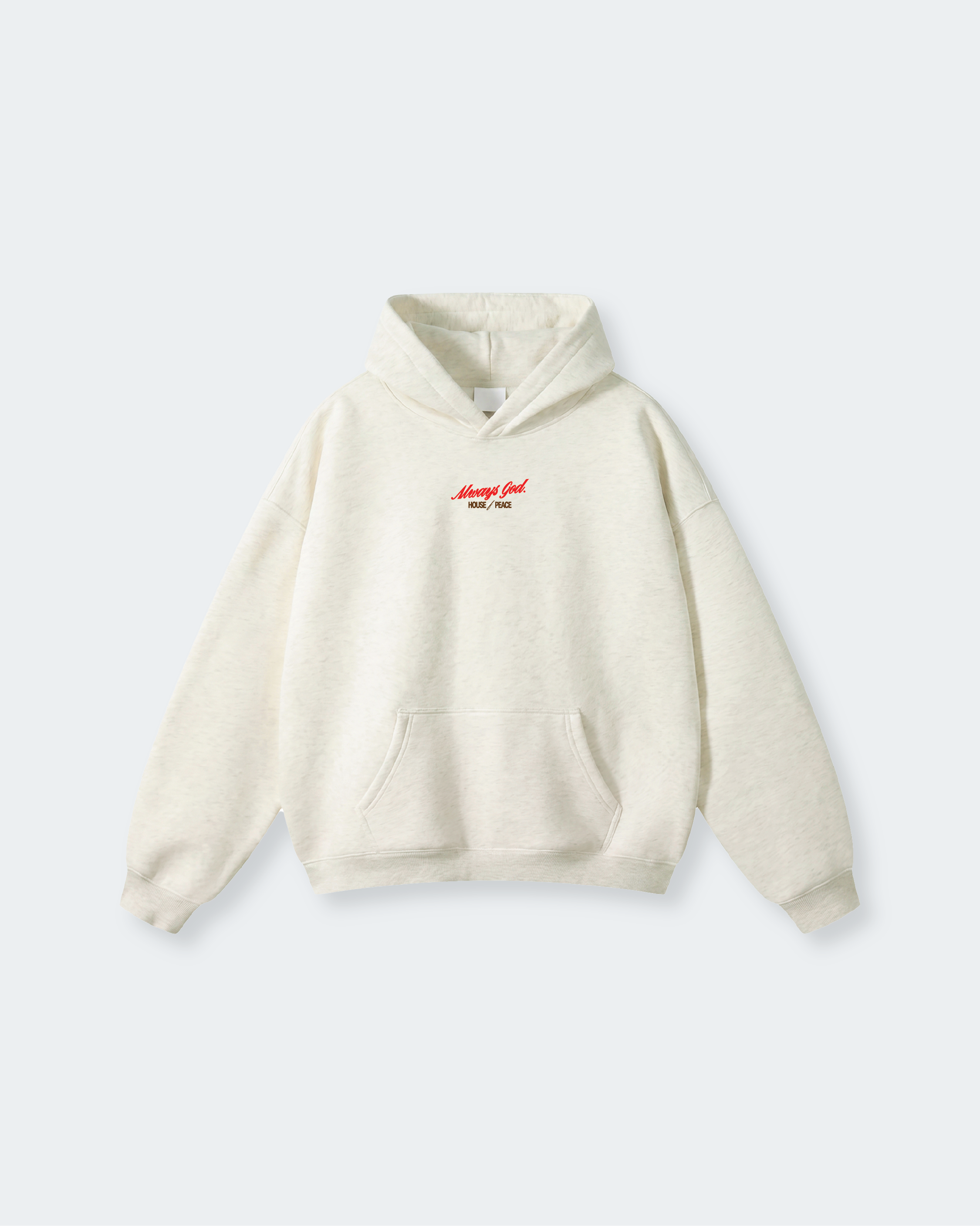Not Luck Just God Oat Gray Oversized Heavyweight Hoodie | House of Peace®