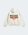 Not Luck Just God Oat Gray Oversized Heavyweight Hoodie | House of Peace®