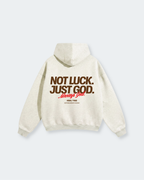 Not Luck Just God Oat Gray Oversized Heavyweight Hoodie | House of Peace®