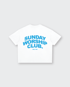 Sunday Worship Club Summer White Boxy Drop Shoulder Tee | House of Peace®