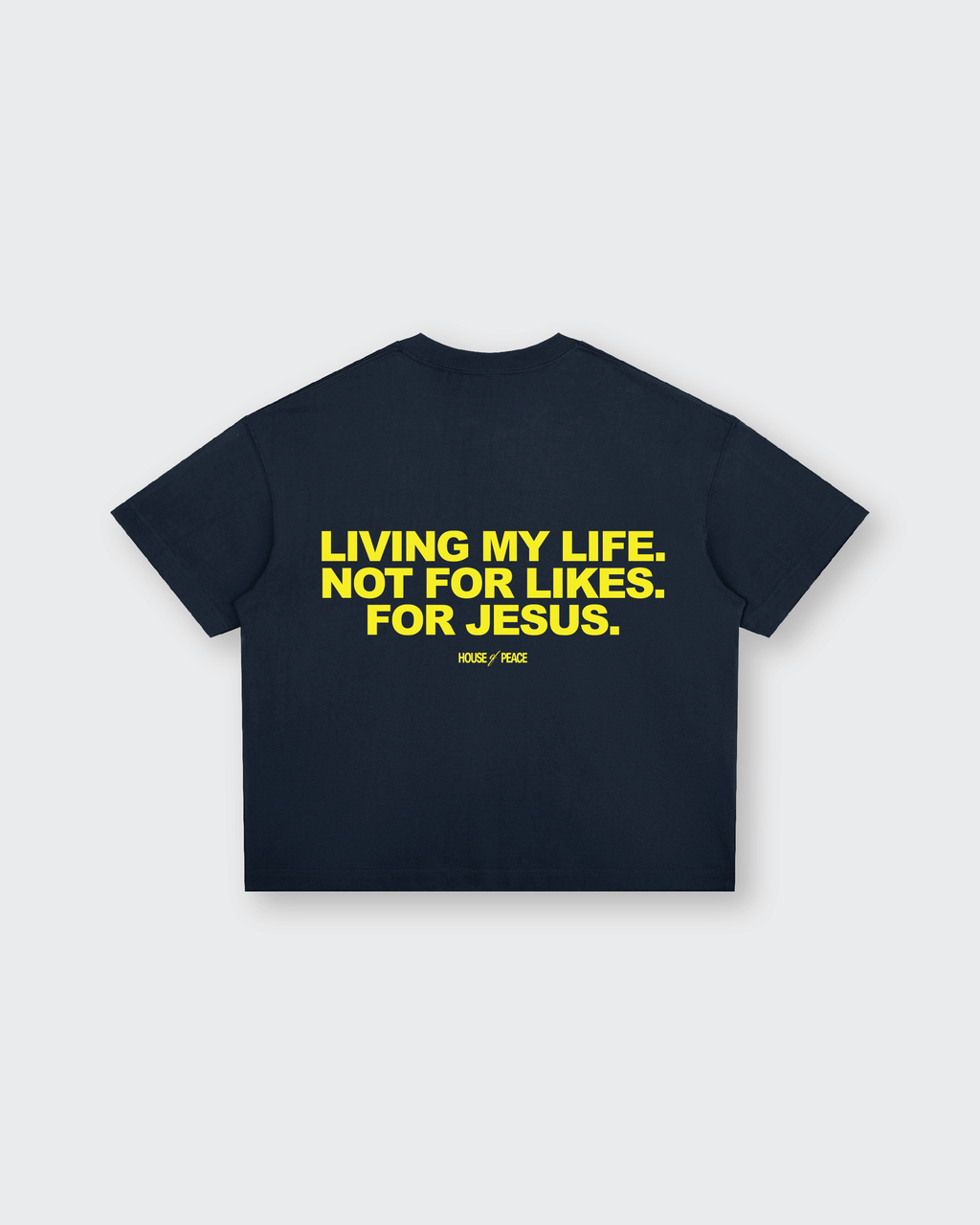 Living My Life Navy Blue Boxy Drop Shoulder Tee | House of Peace®