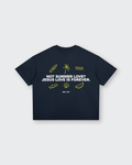 Summer Love Navy Blue Boxy Drop Shoulder Tee | House of Peace®