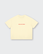 Summer Love Beige Boxy Drop Shoulder Tee | House of Peace®