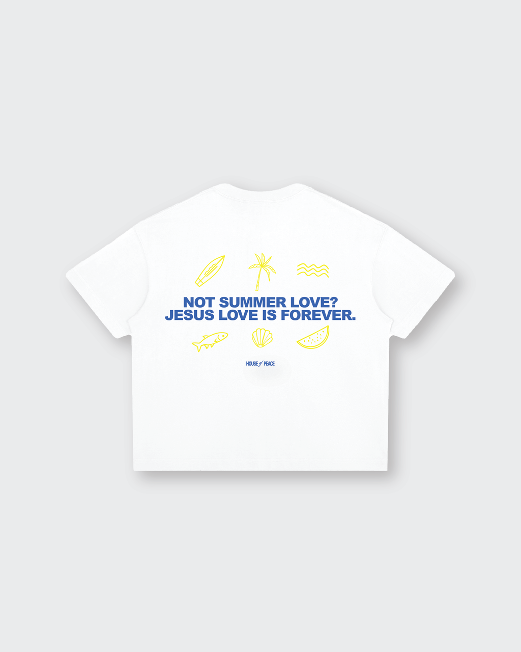 Summer Love White Boxy Drop Shoulder Tee | House of Peace®