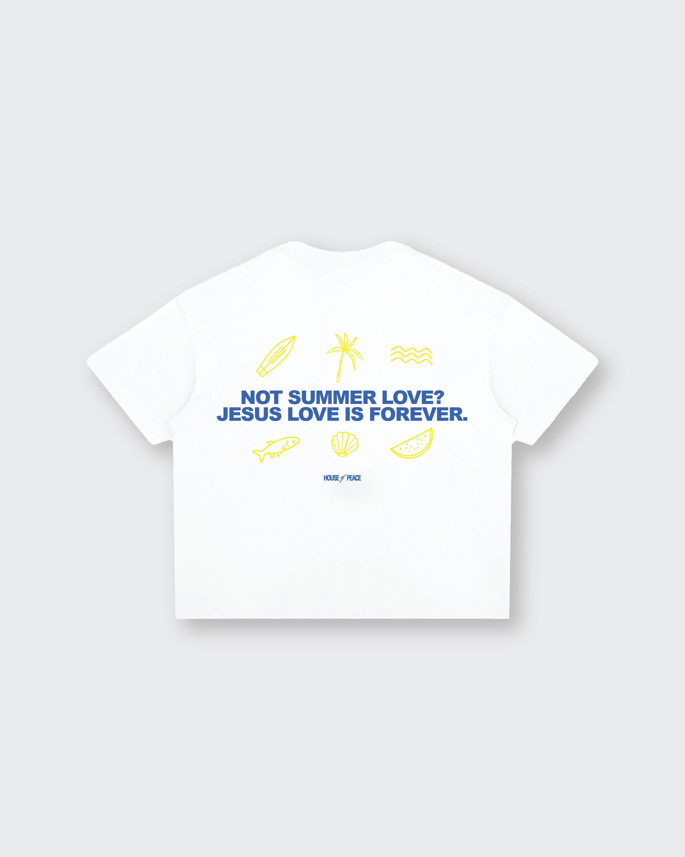 Summer Love White Boxy Drop Shoulder Tee | House of Peace®
