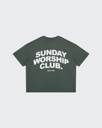 Sunday Worship Club Summer Gray Boxy Drop Shoulder Tee | House of Peace®