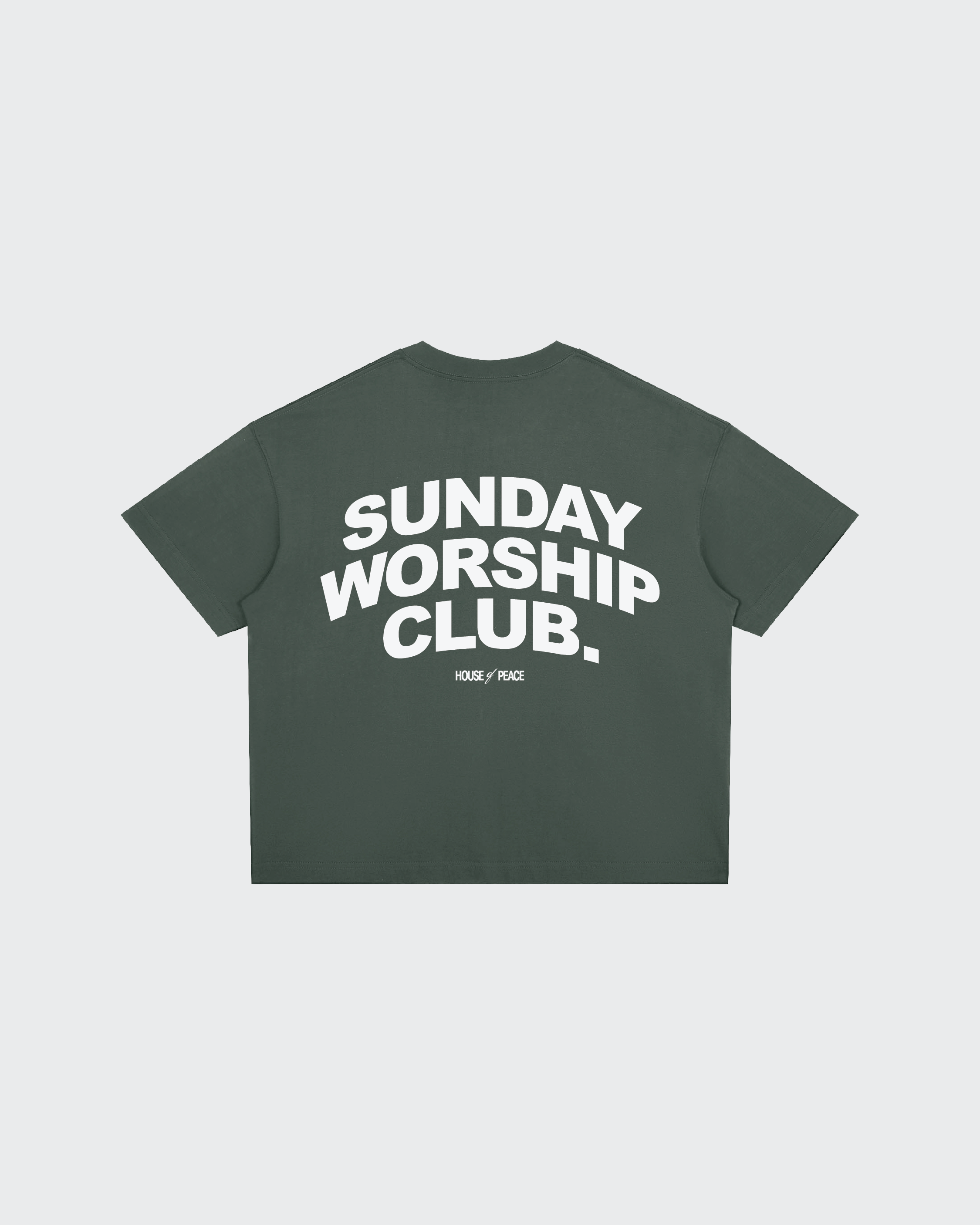 Sunday Worship Club Summer Gray Boxy Drop Shoulder Tee | House of Peace®