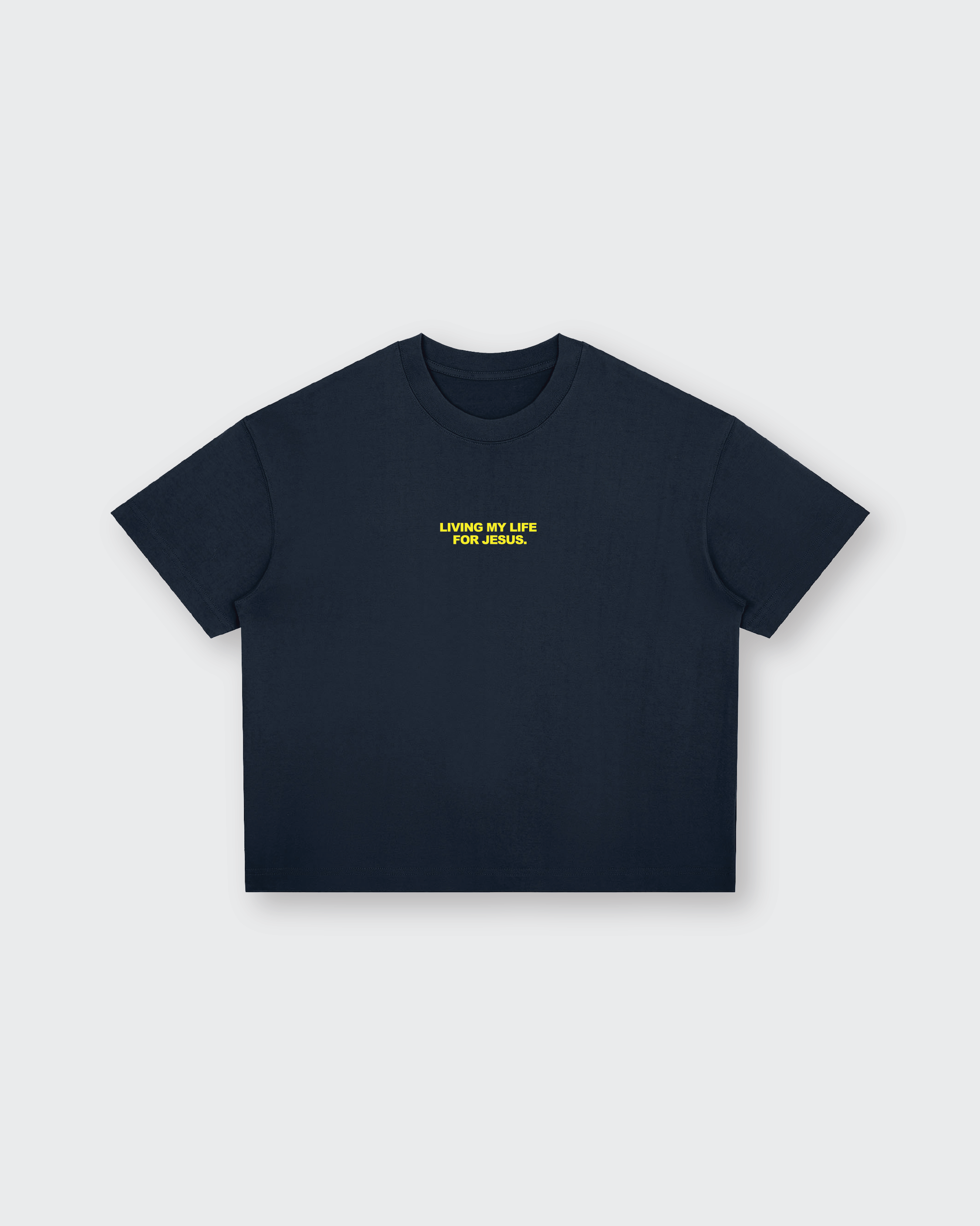 Living My Life Navy Blue Boxy Drop Shoulder Tee | House of Peace®