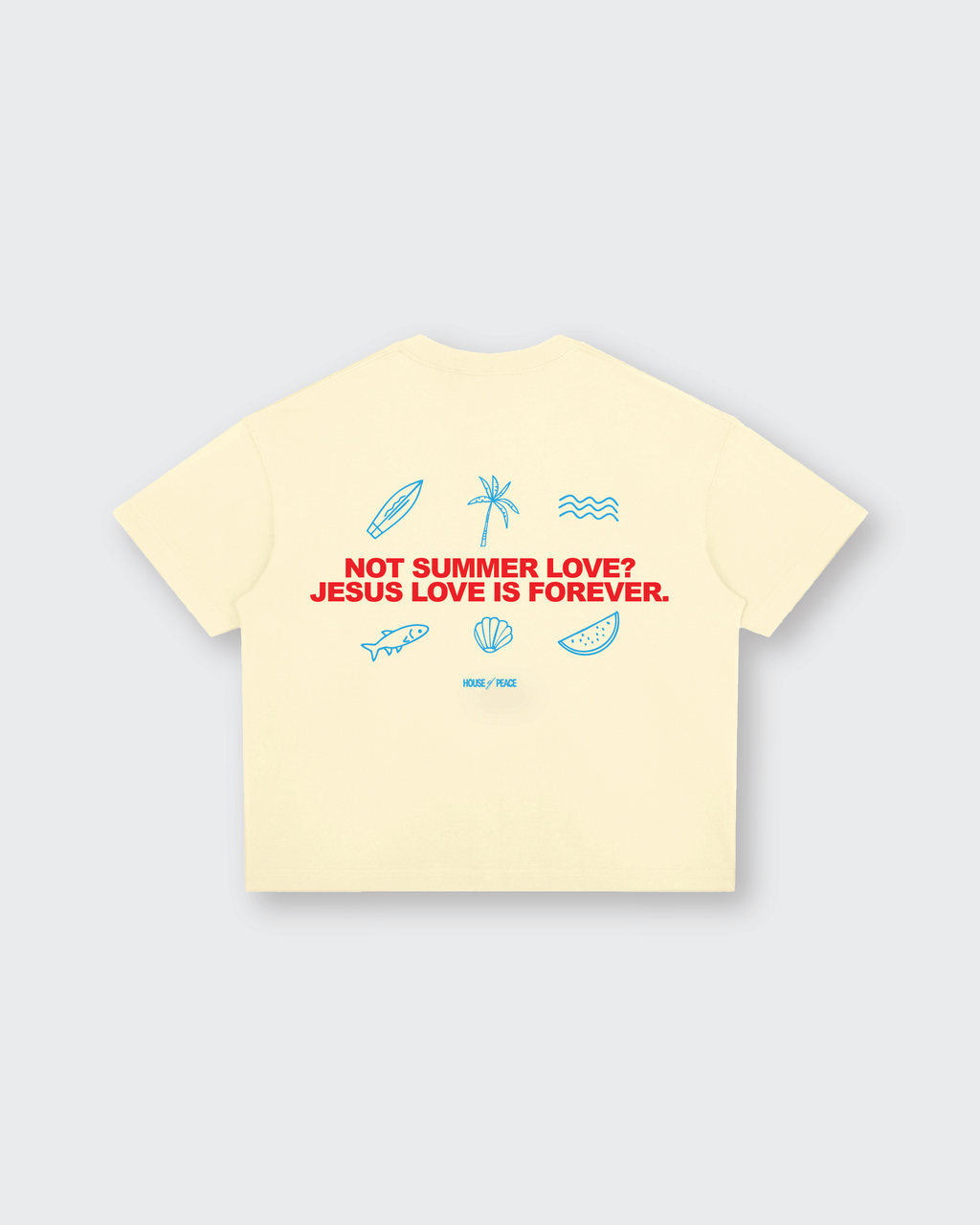 Summer Love Beige Boxy Drop Shoulder Tee | House of Peace®