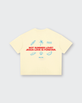 Summer Love Beige Boxy Drop Shoulder Tee | House of Peace®