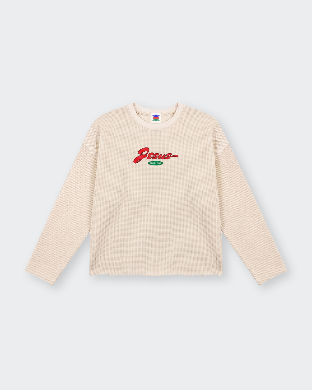 Only Jesus Vintage Beige Raw Edge Boxy Longsleeve | House of Peace®