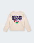 Only Jesus Vintage Beige Raw Edge Boxy Longsleeve | House of Peace®