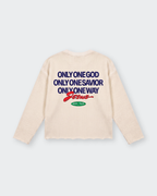 Only Jesus Vintage Beige Raw Edge Boxy Longsleeve | House of Peace®