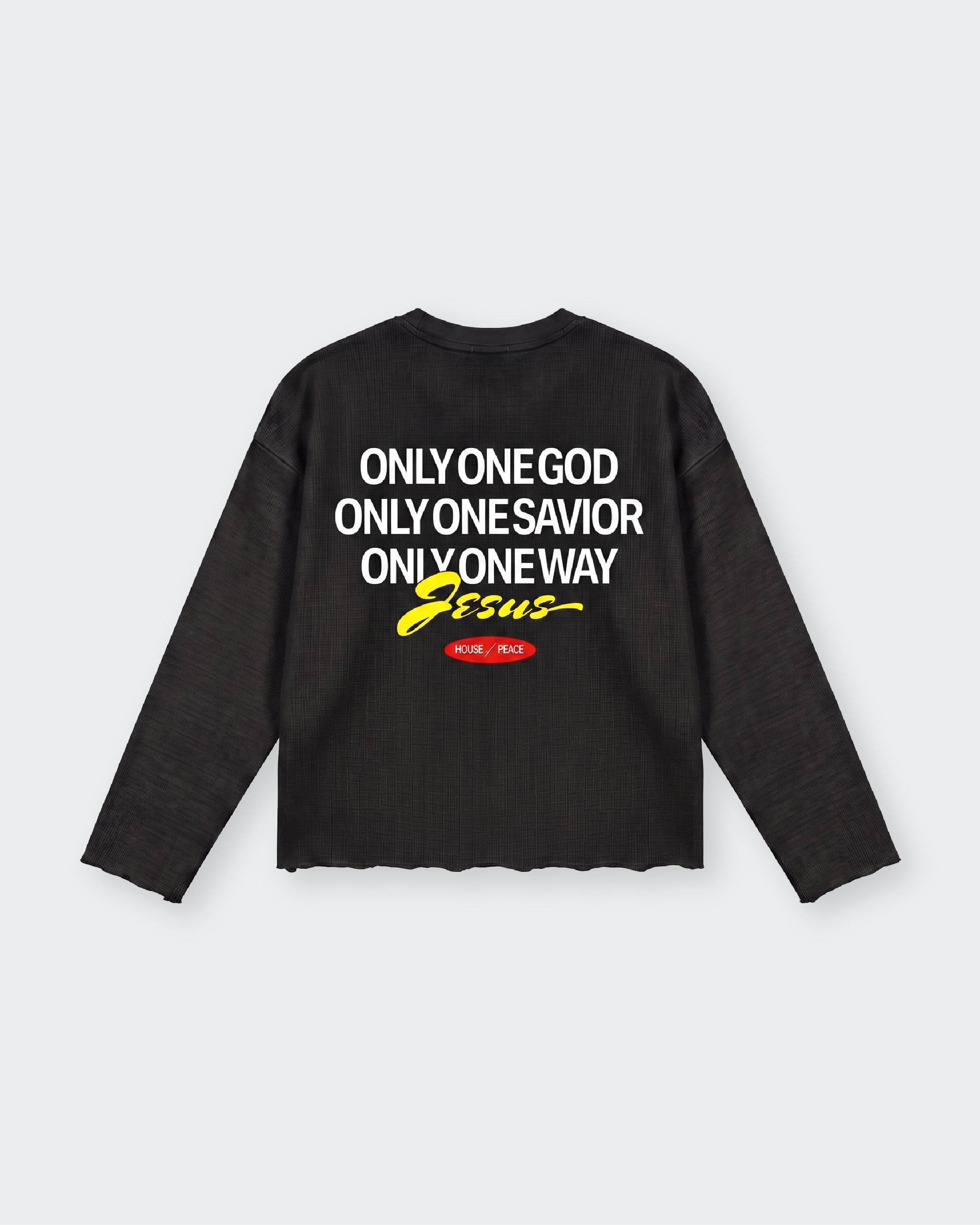 Only Jesus Vintage Black Raw Edge Boxy Longsleeve | House of Peace®