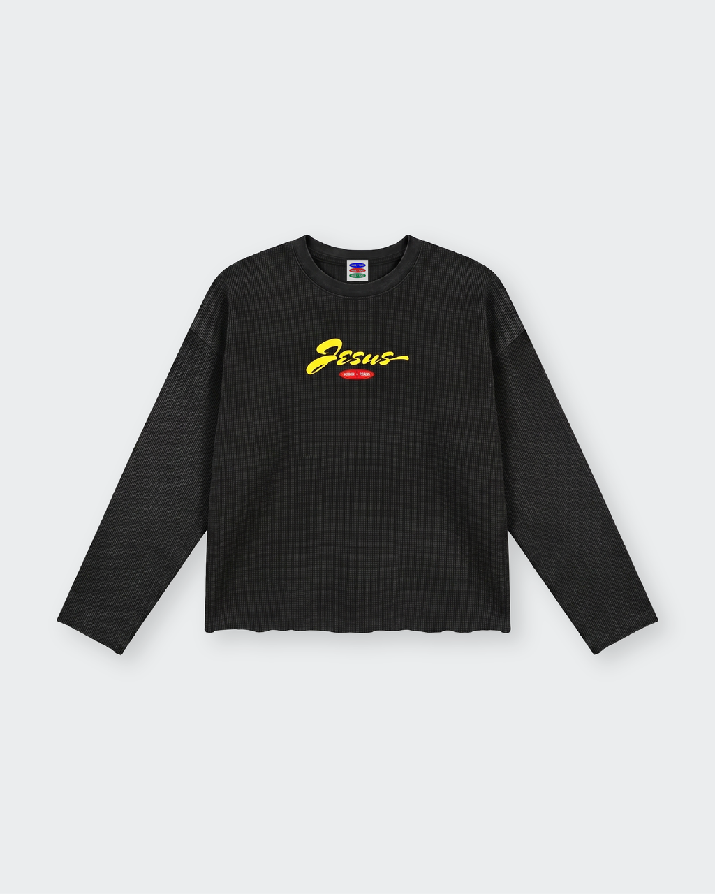 Only Jesus Vintage Black Raw Edge Boxy Longsleeve | House of Peace®