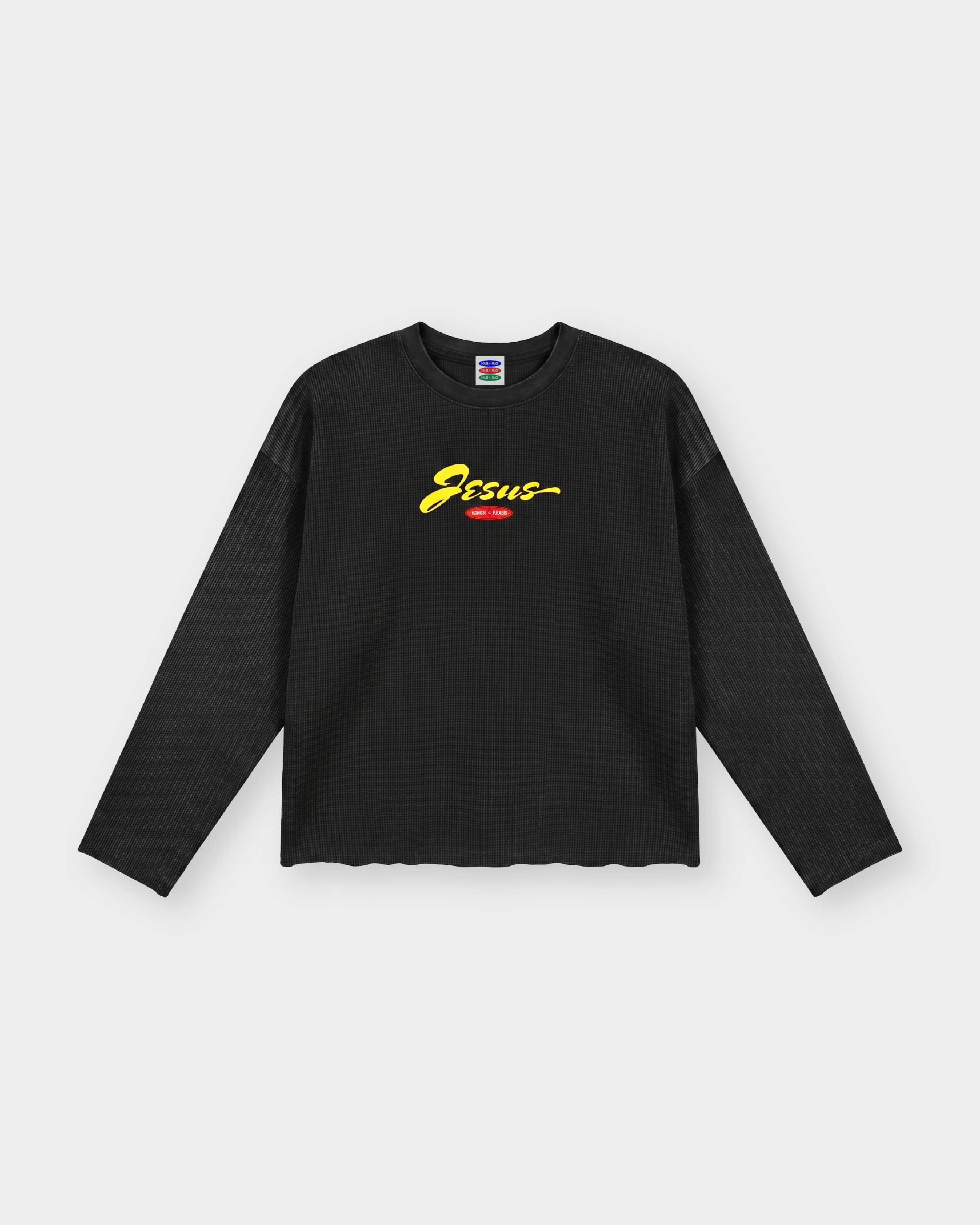 Only Jesus Vintage Black Raw Edge Boxy Longsleeve | House of Peace®