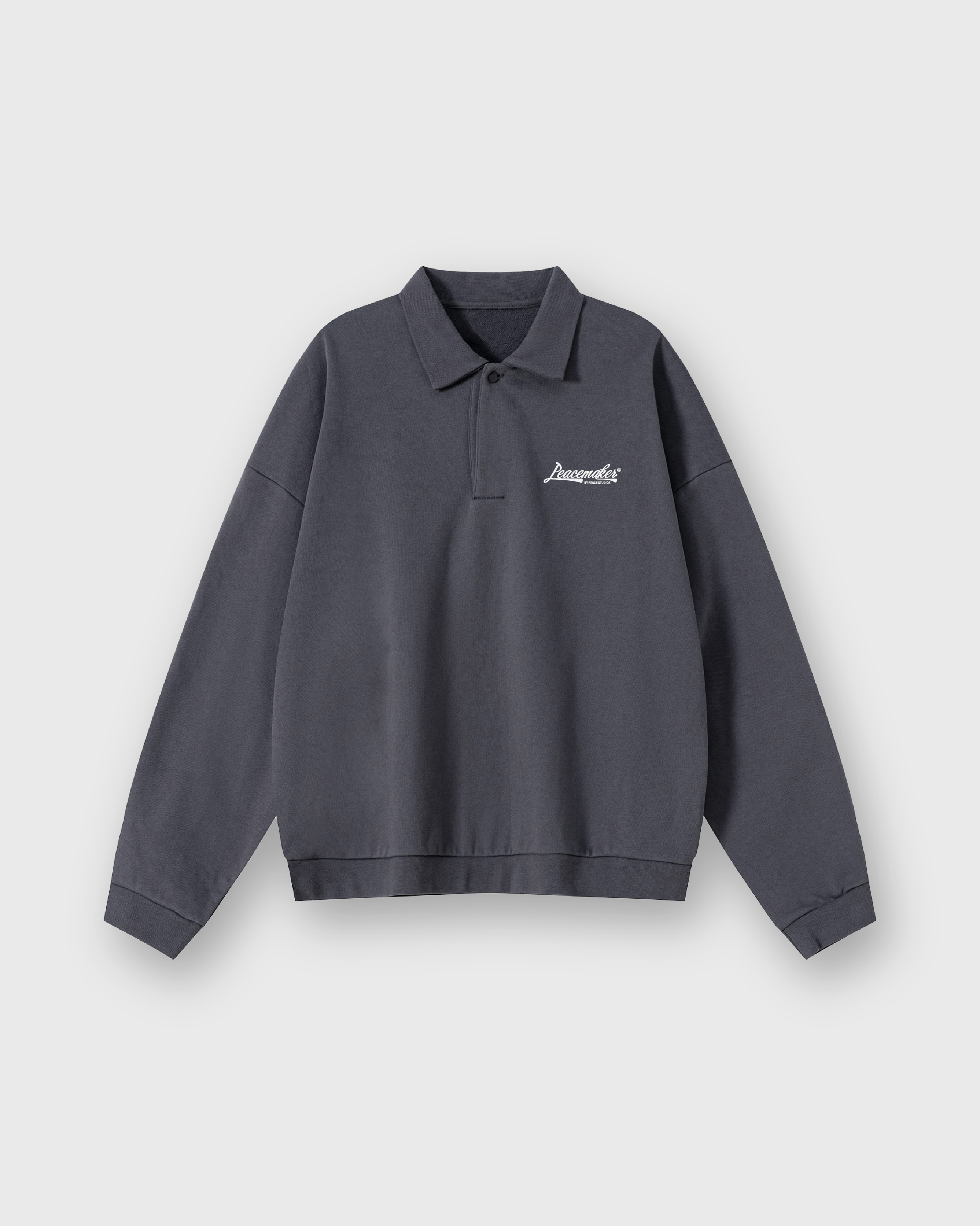 Peacemaker Heavyweight Gray Fleece Polo Sweatshirt | House Of Peace®