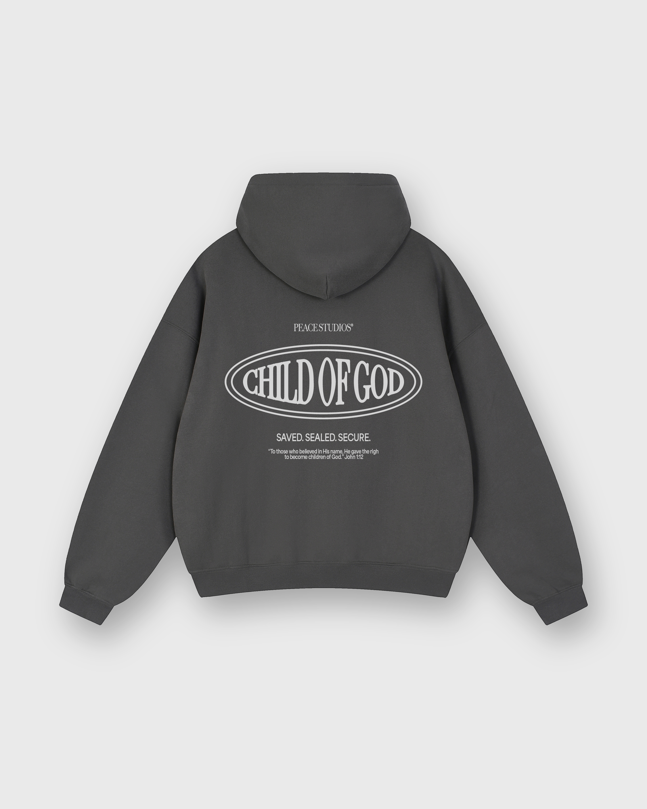Child of God II Dark Gray Dual-Zip Fleece Boxy Hoodie | House Of Peace®