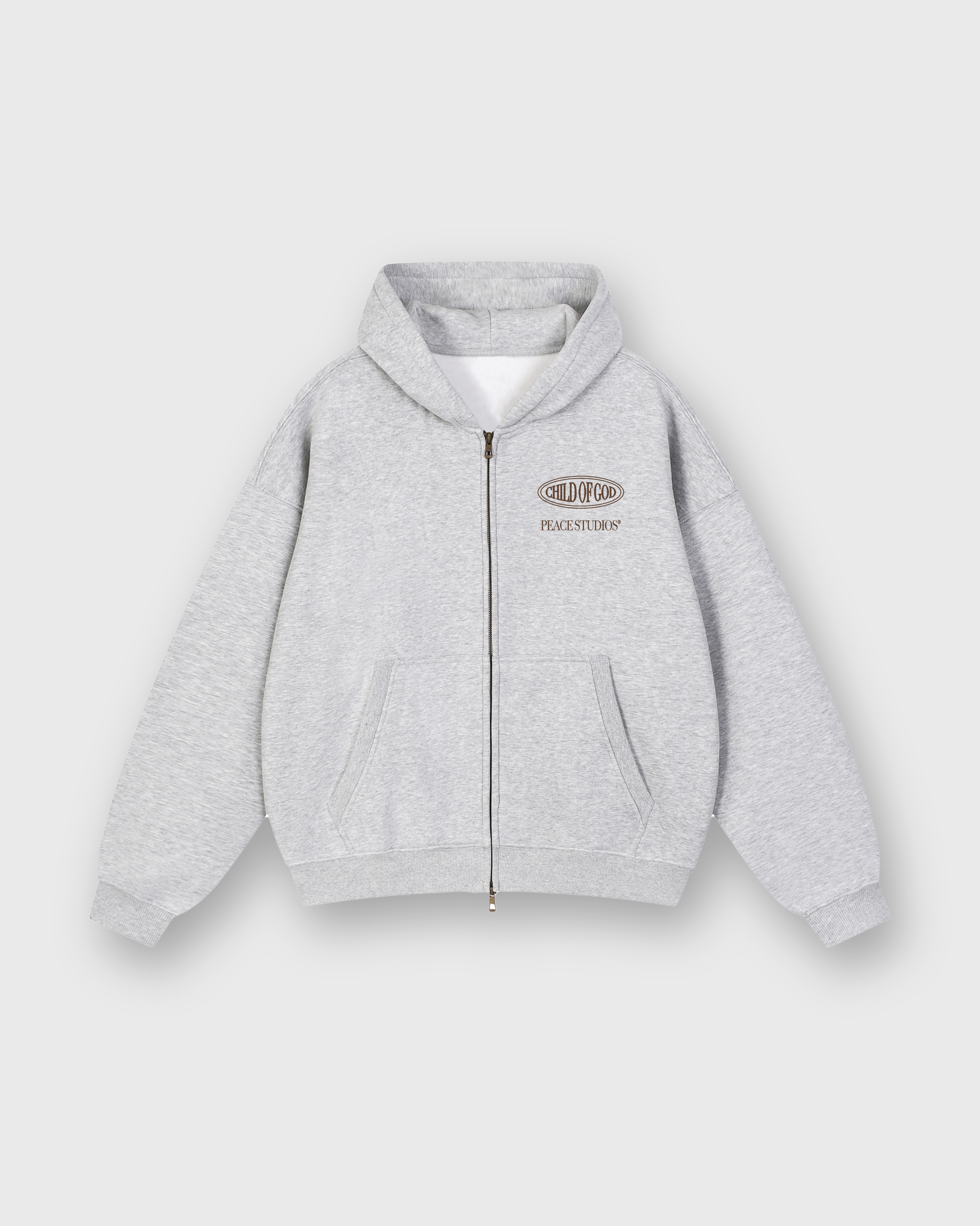 Child of God II Gray Dual-Zip Fleece Boxy Hoodie | House Of Peace®