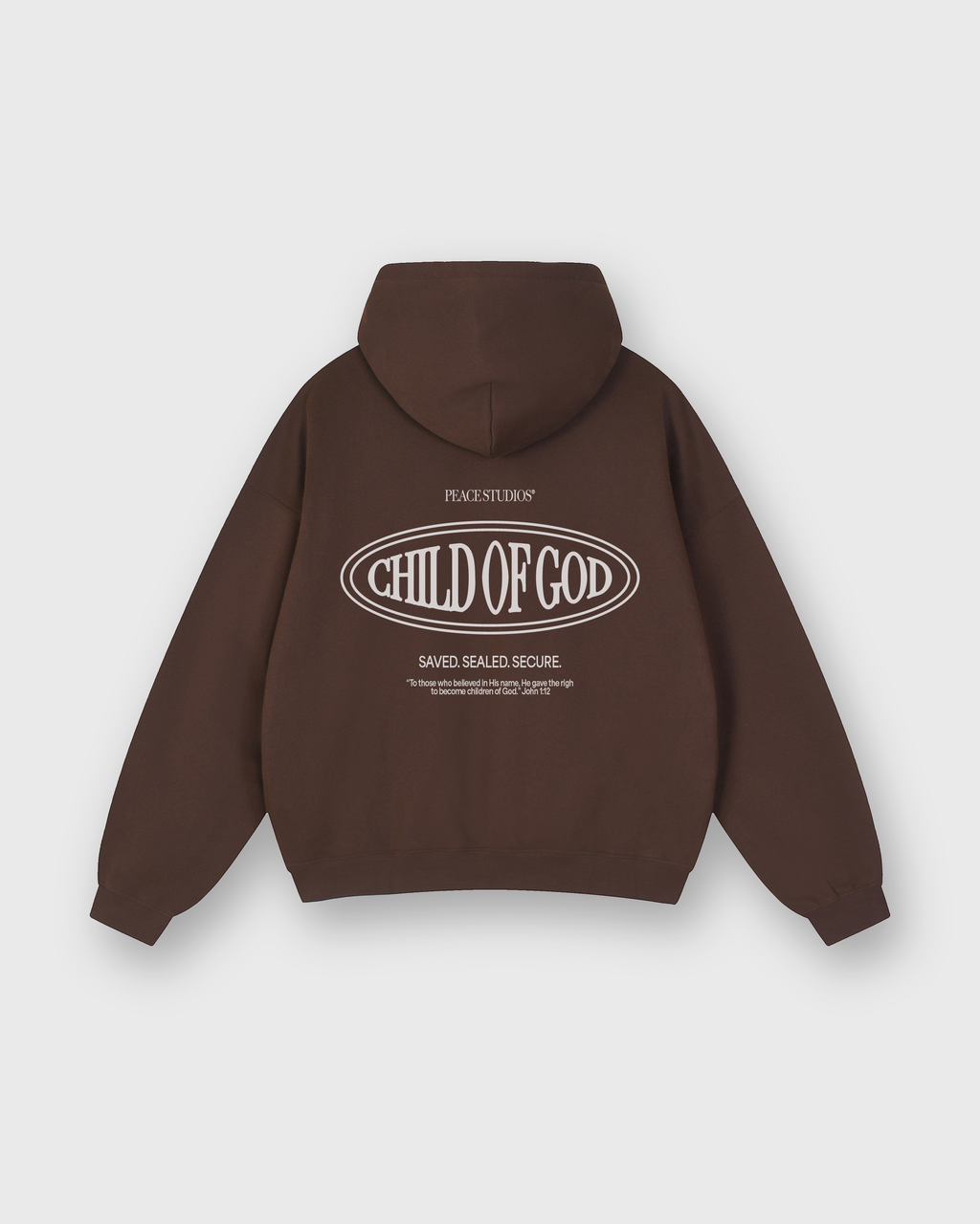 Child of God II Brown Dual-Zip Fleece Boxy Hoodie | House Of Peace®