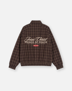 Prince of Peace Brown Plaid Full-Zip Track Jacket | House of Peace®