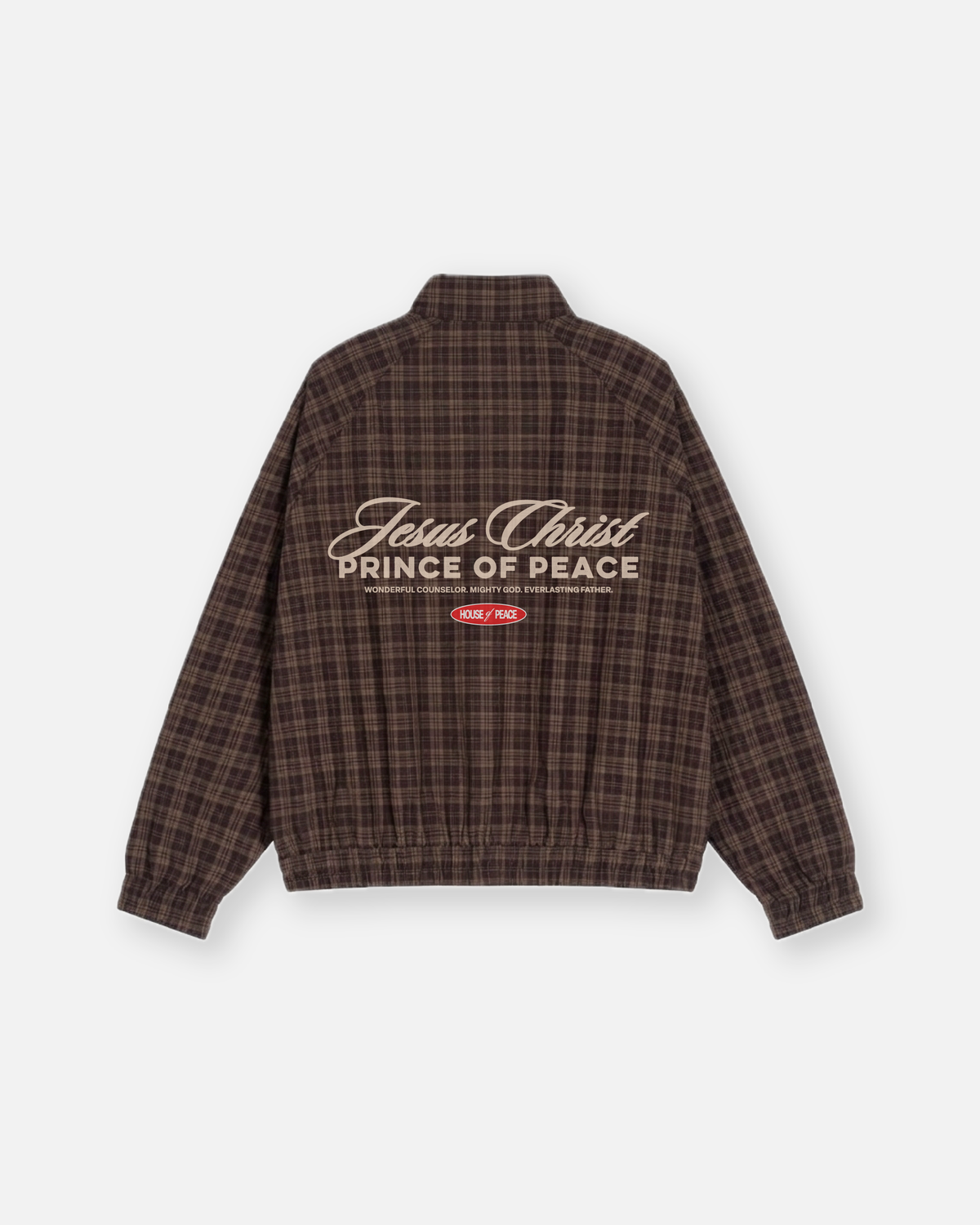 Prince of Peace Brown Plaid Full-Zip Track Jacket | House of Peace®